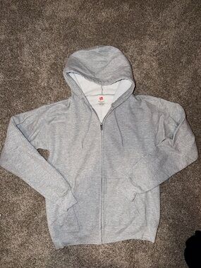 Hanes Gray‎ Full-Zip Hooded Sweatshirt